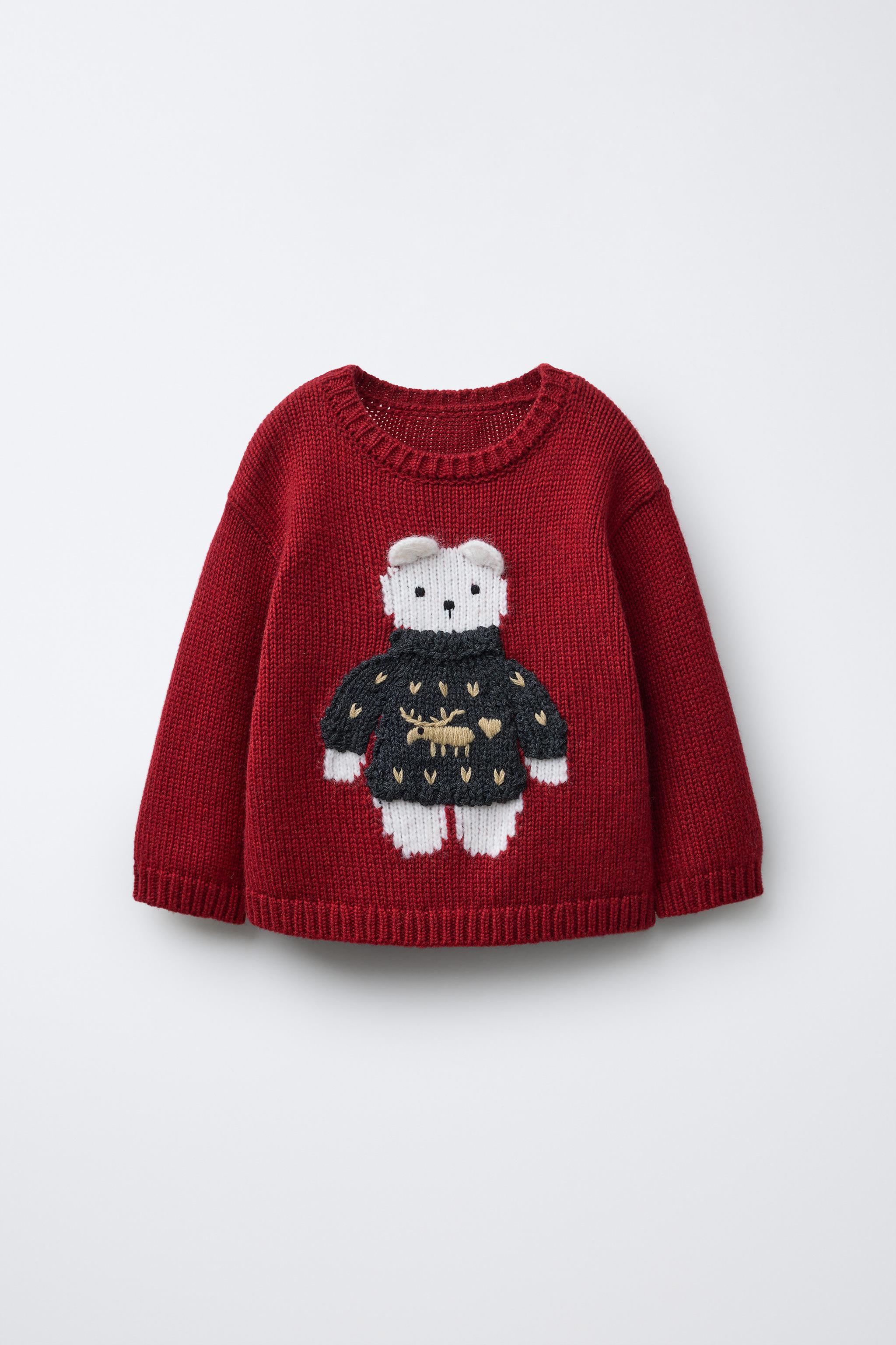 1-6 YEARS/ KNIT JUMPER WITH EMBROIDERED BUNNY WOOL